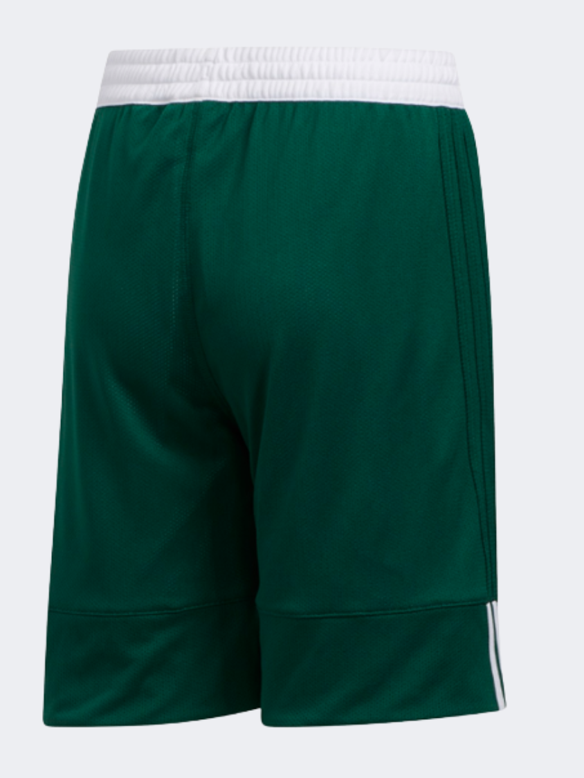 Adidas Reversible Kids Boys Basketball Short Dark Green White