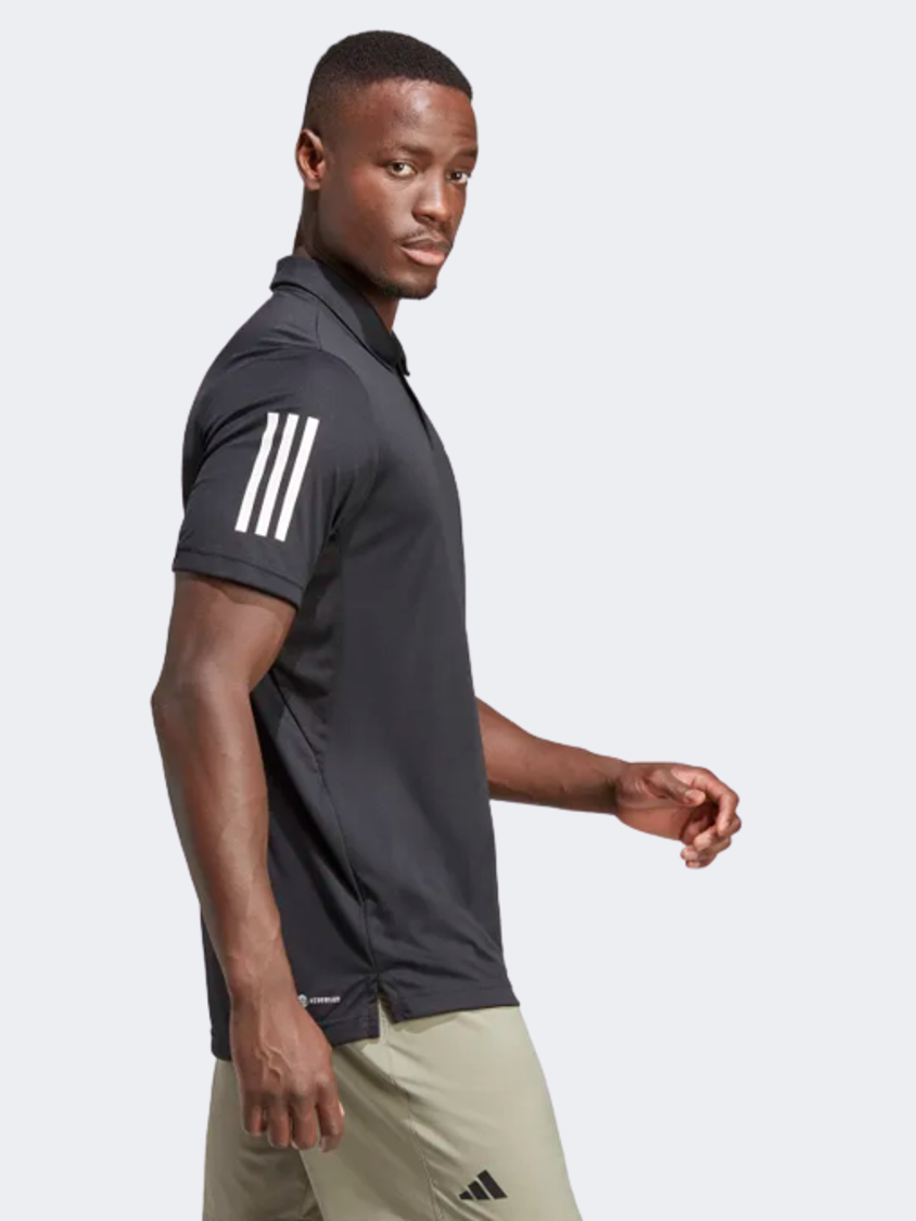 Adidas Club 3-Stripes Men Tennis Polo Short Sleeve Black