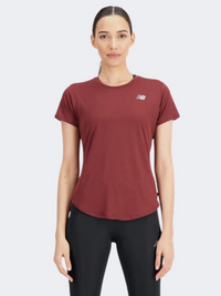 New Balance Accelerate Women Performanc T-Shirt Burgundy