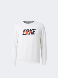 Erke Pullover Men Training Sweatshirt White