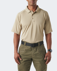 5-11 Performance Men Tactical Polo Short Sleeve Silver Tan