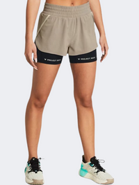 Under Armour Project Rock Flex Women Training Short Timberwolf/Black