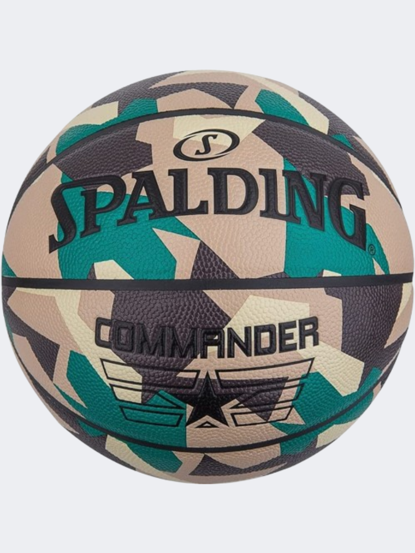 Spalding Commander Poly Basketball Ball Green/Brown/Beige
