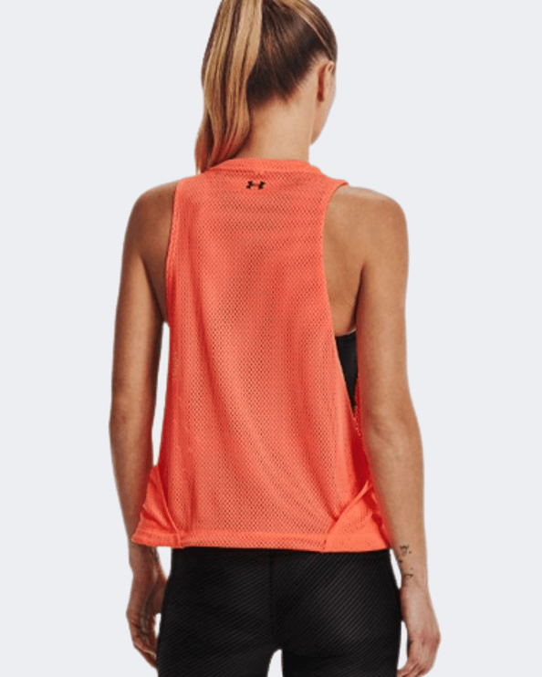 Under Armour Project Rock Mesh Women Training Tank Electric Tangerine