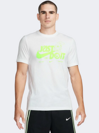Nike Swoosh Fly Men Basketball T-Shirt White/Lime