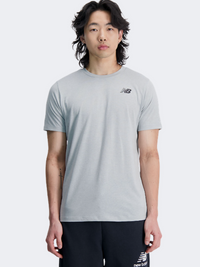 New Balance Tenacity Heathertech Men Performanc T-Shirt Athletic Grey